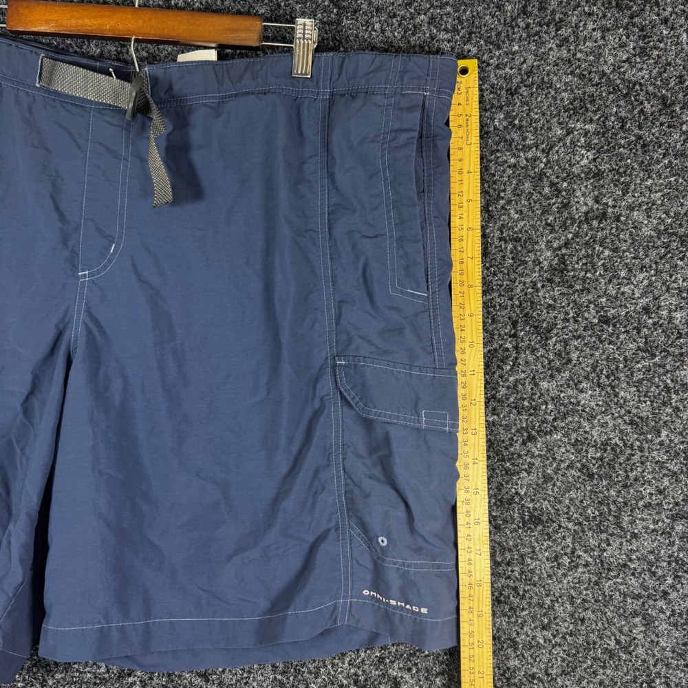 Columbia Mens XXL Omni-Shade Cargo Shorts Navy Blue Nylon Belted AM4544 - Picture 5 of 6